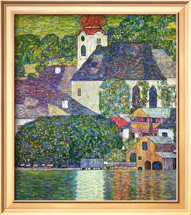 KIRCHE IN UNTERACH AM ATTERSEE, CHURCH IN UNTERACH ON ATTERSEE - Gustav Klimt Paintings